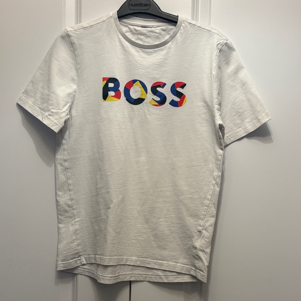 BOSS Multicolor Logo White T-Shirt